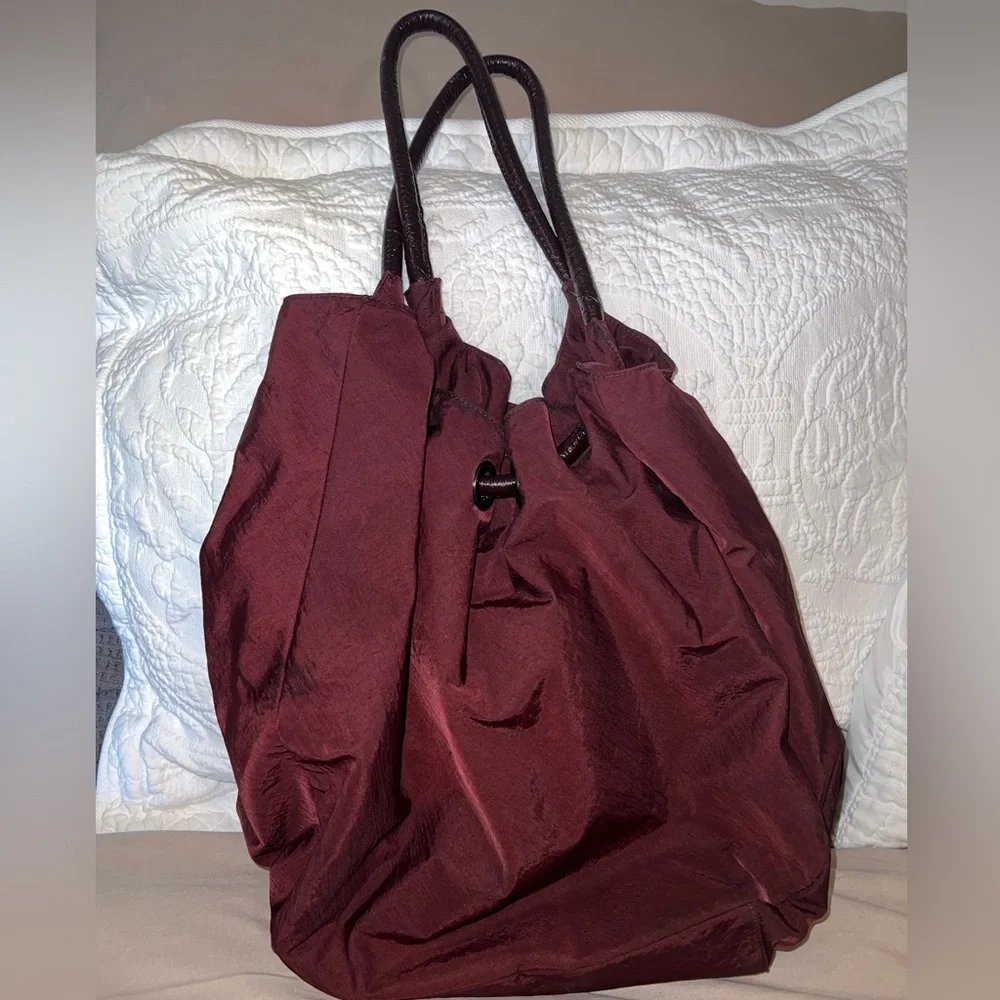 Hobo International Elizabeth Nylon & Leather Tote Bag in Eggplant